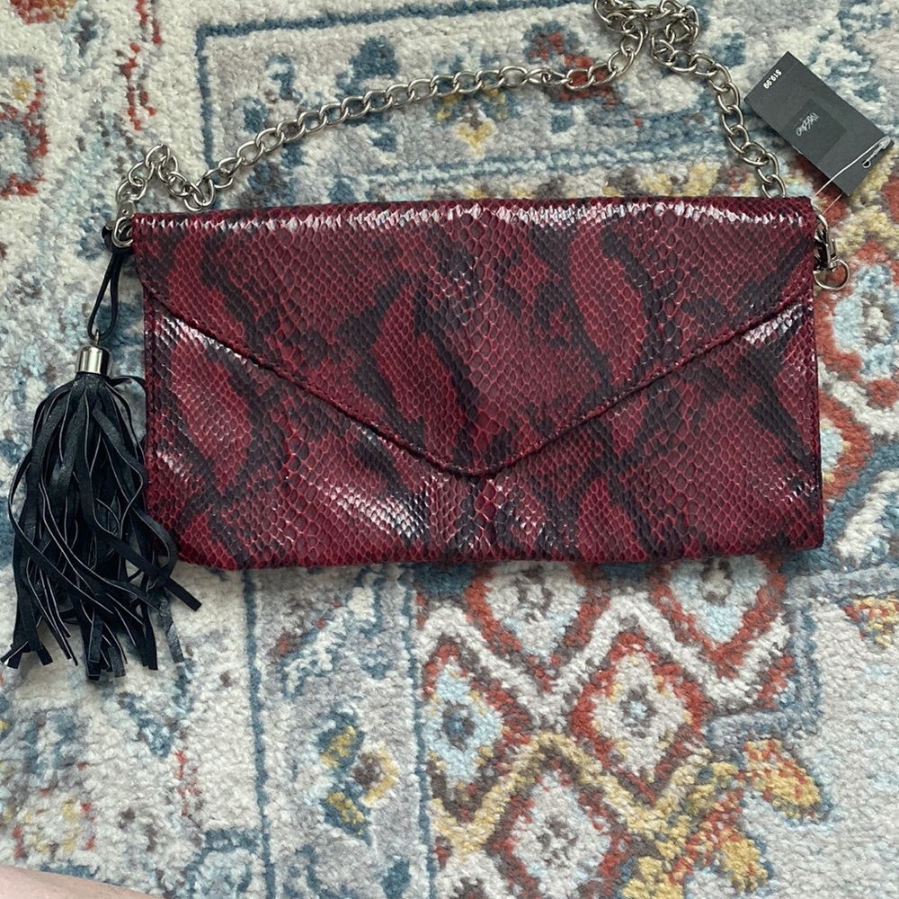 Snake print clutch